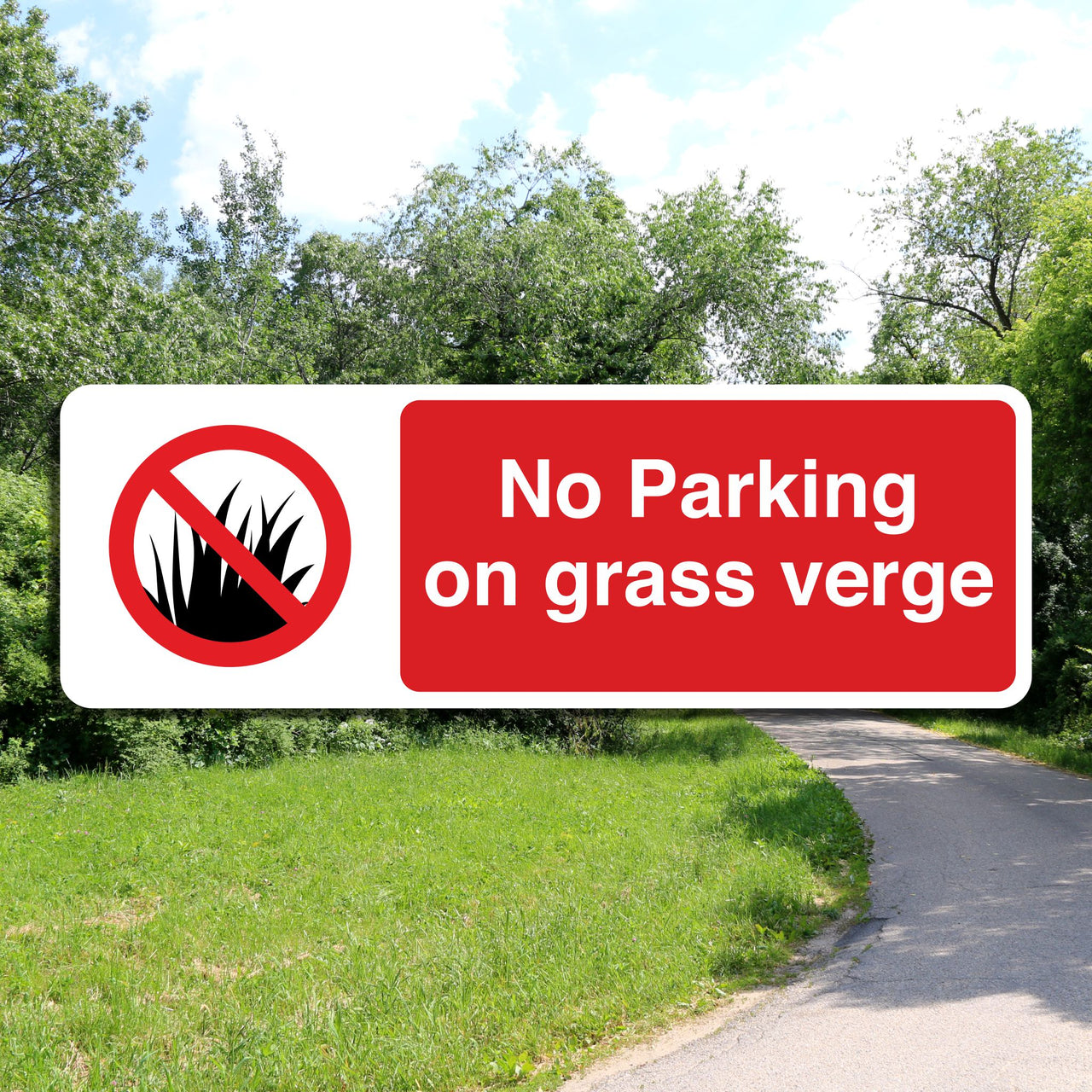 No Parking On Grass Verge Sign