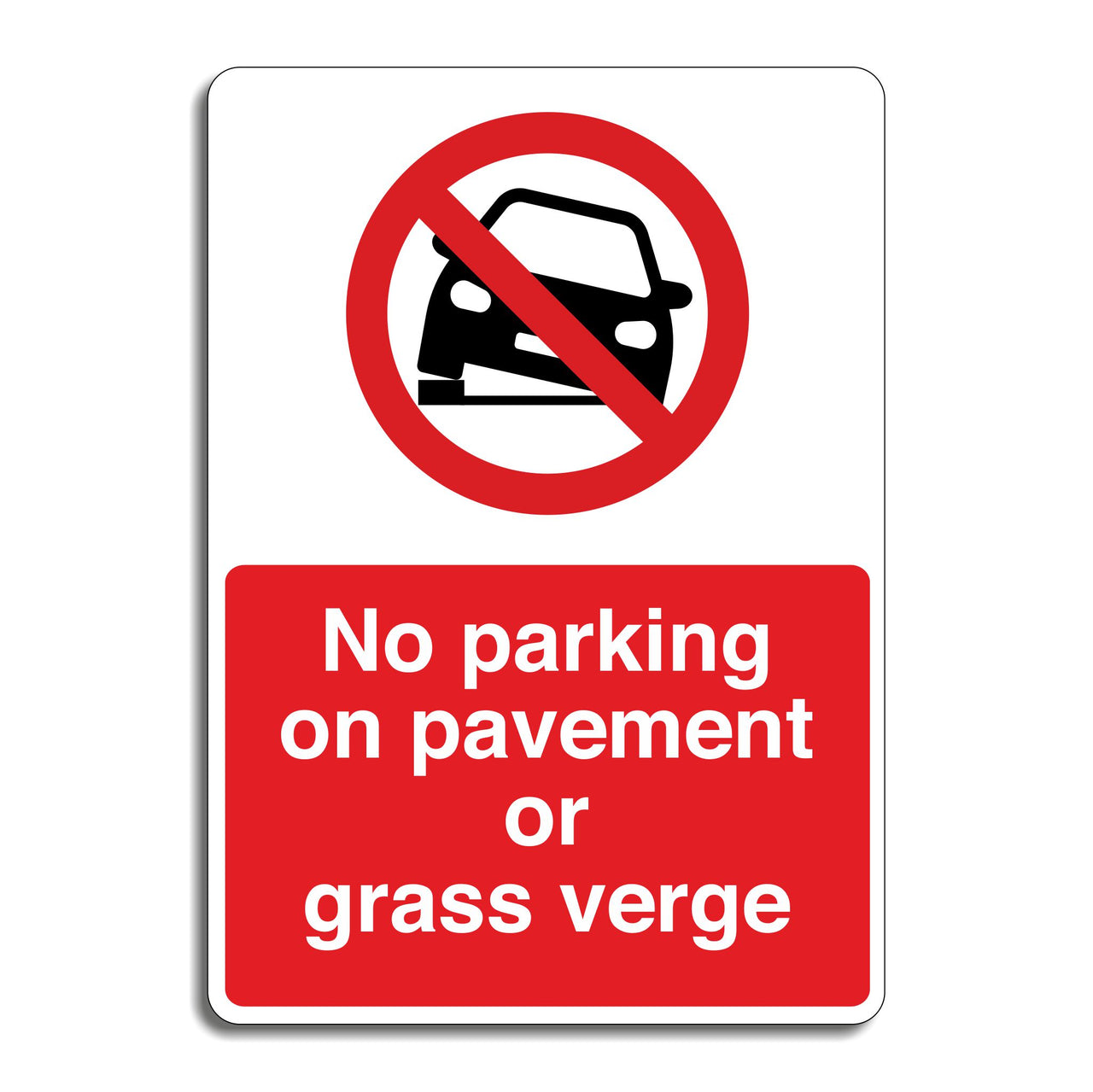 No Parking On Pavement Or Grass Verge Sign