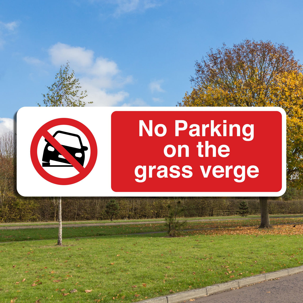No Parking On The Grass Verge Sign