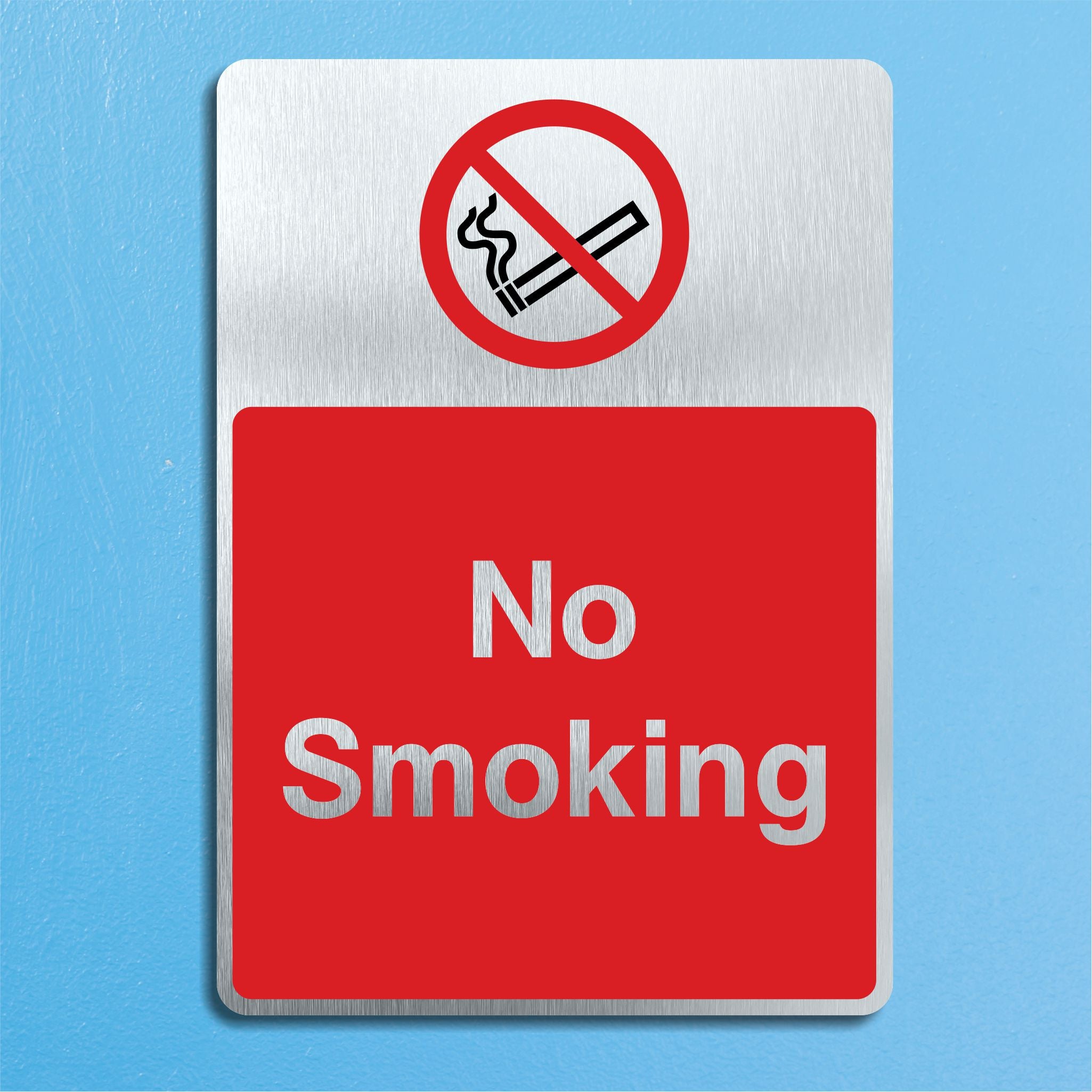 Brushed Aluminium No Smoking Sign