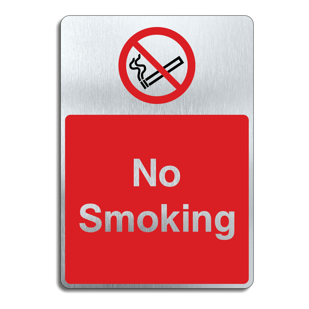 Brushed Aluminium No Smoking Sign