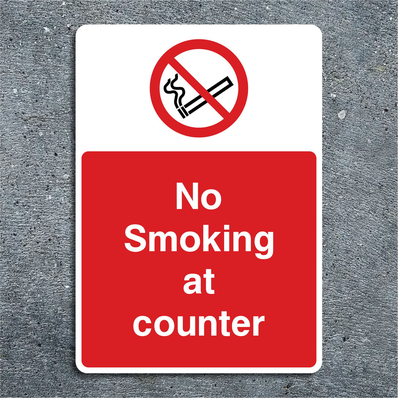 No Smoking At Counter Sign