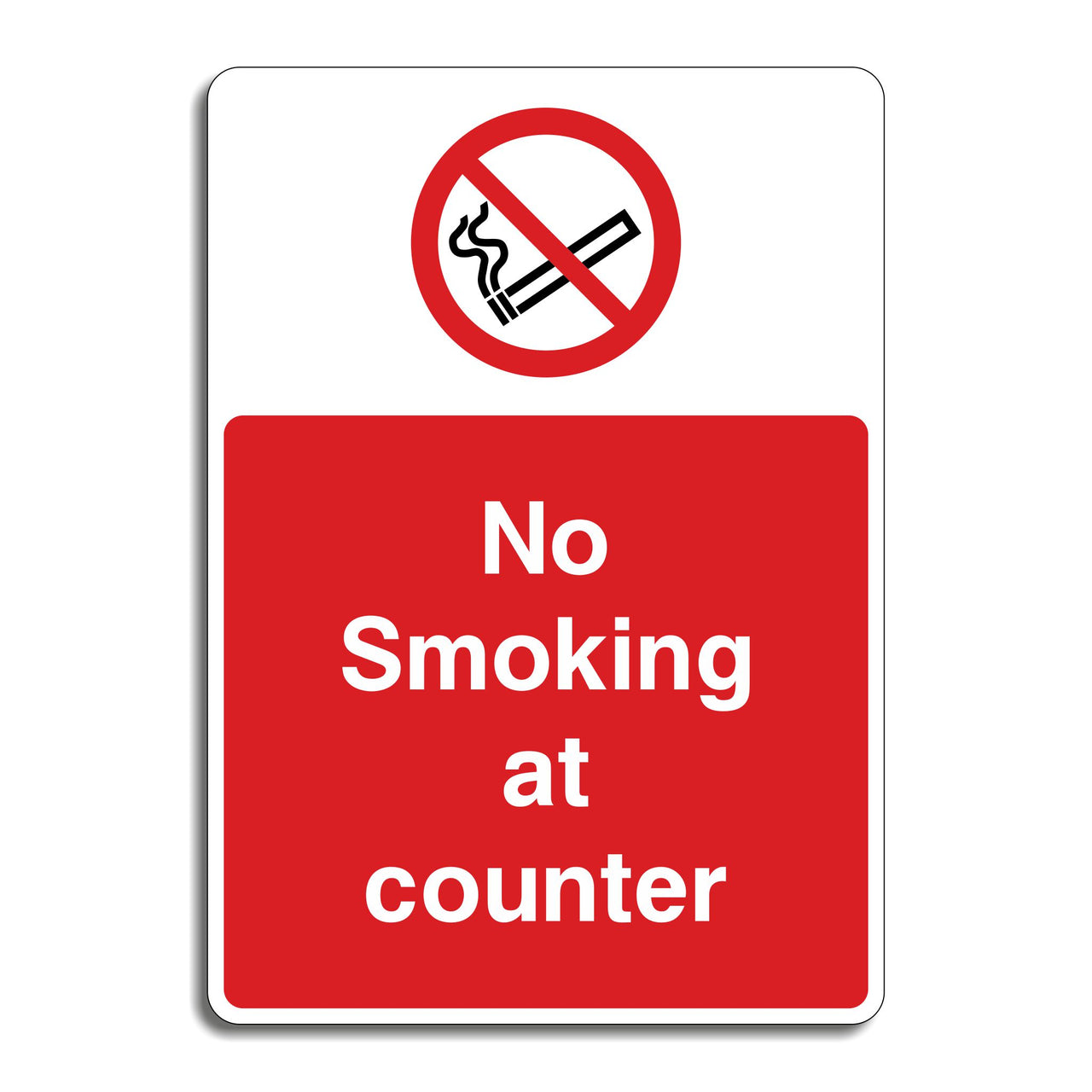 No Smoking At Counter Sign