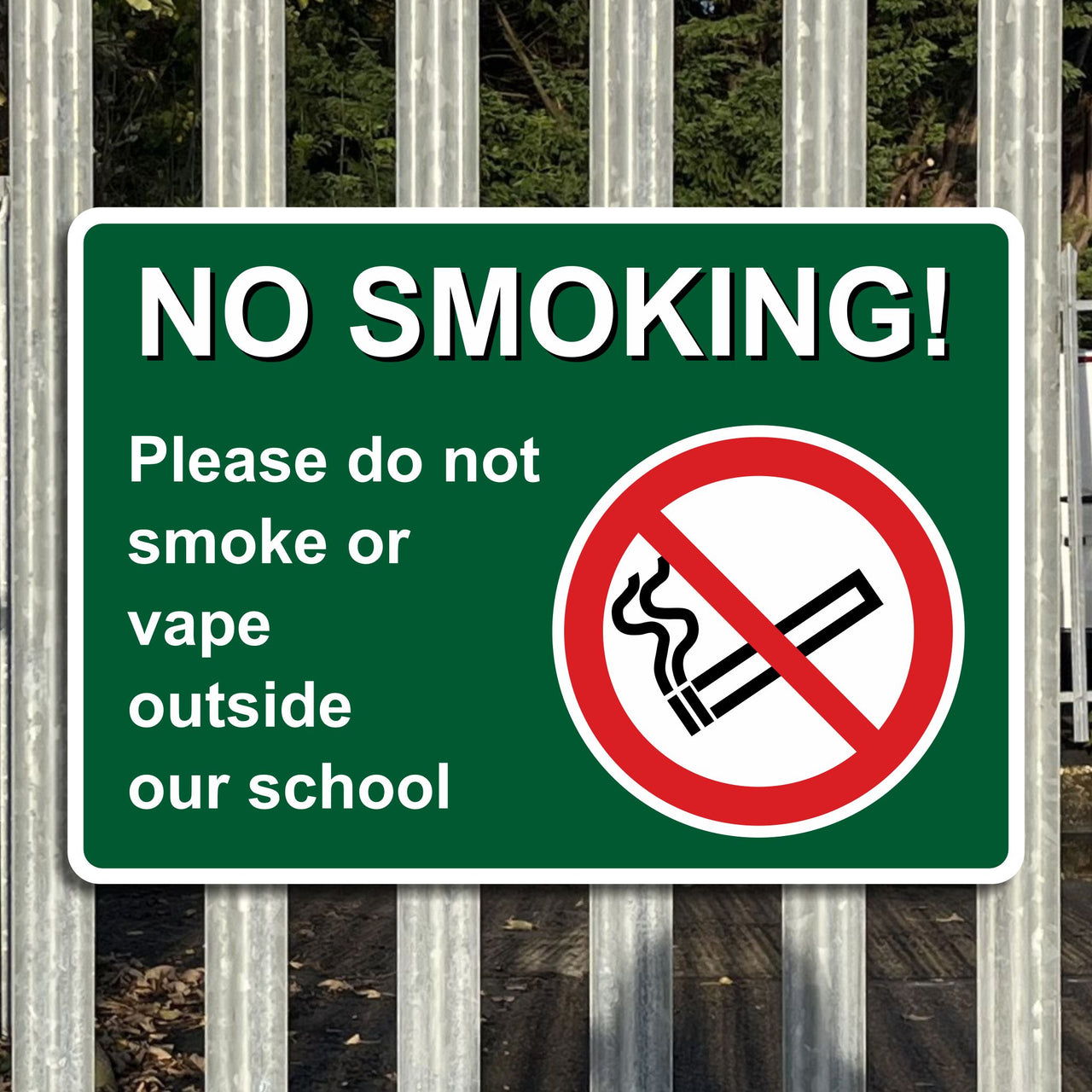 No Smoking Please Do Not Smoke Or Vape Outside Our School Sign