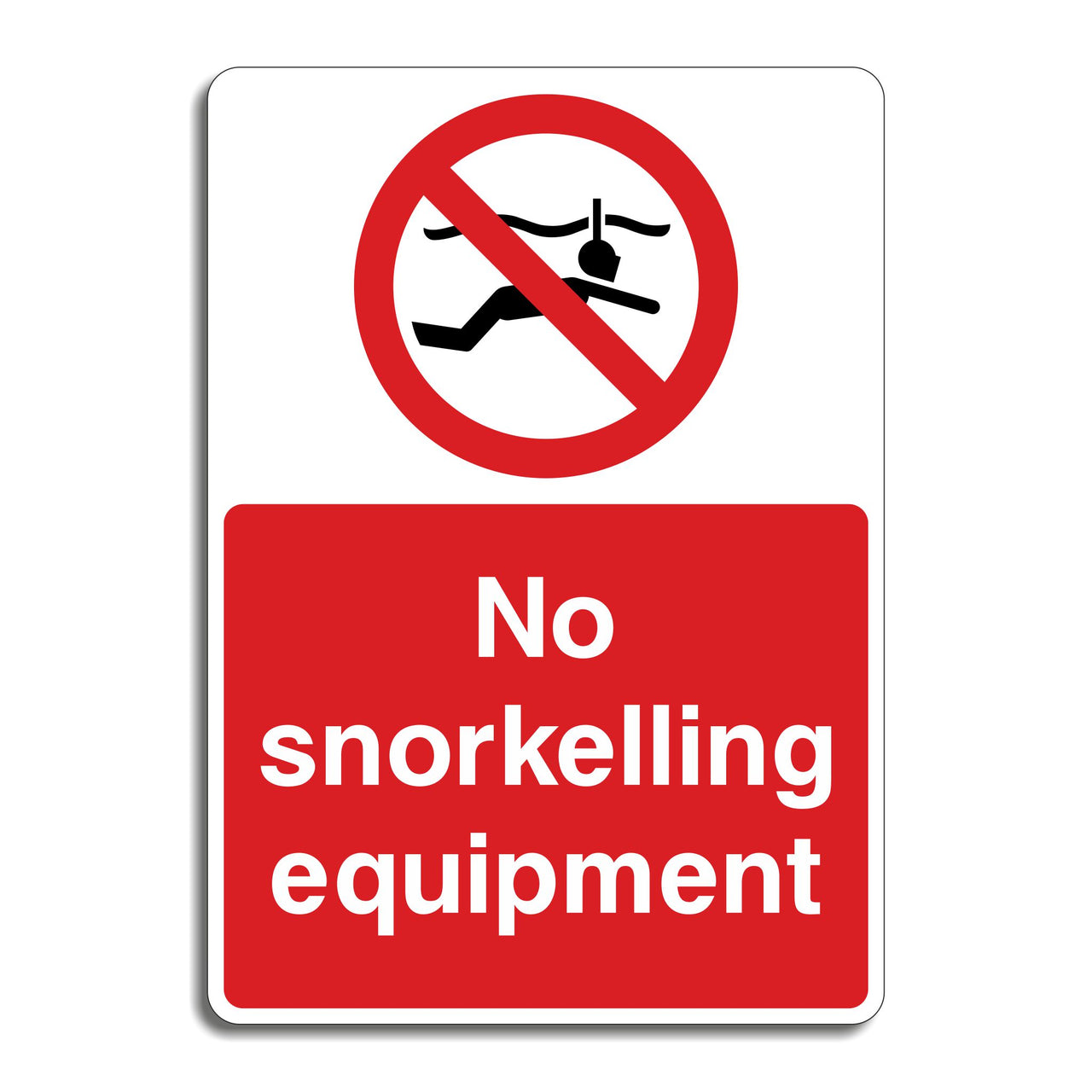 No Snorkelling Equipment Sign