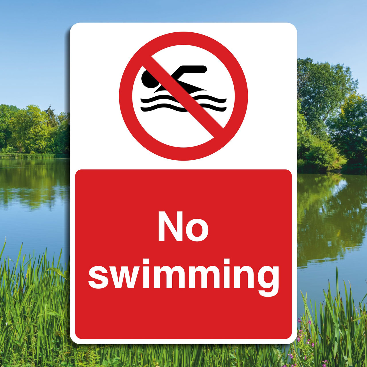 No Swimming Sign