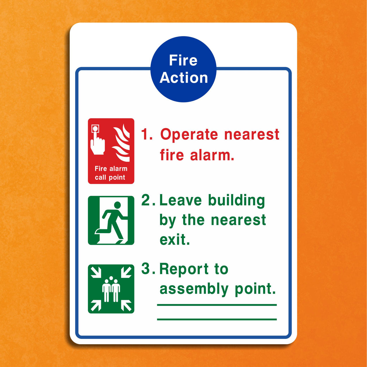 Fire Action Operate Nearest Fire Alarm Multimessage Sign