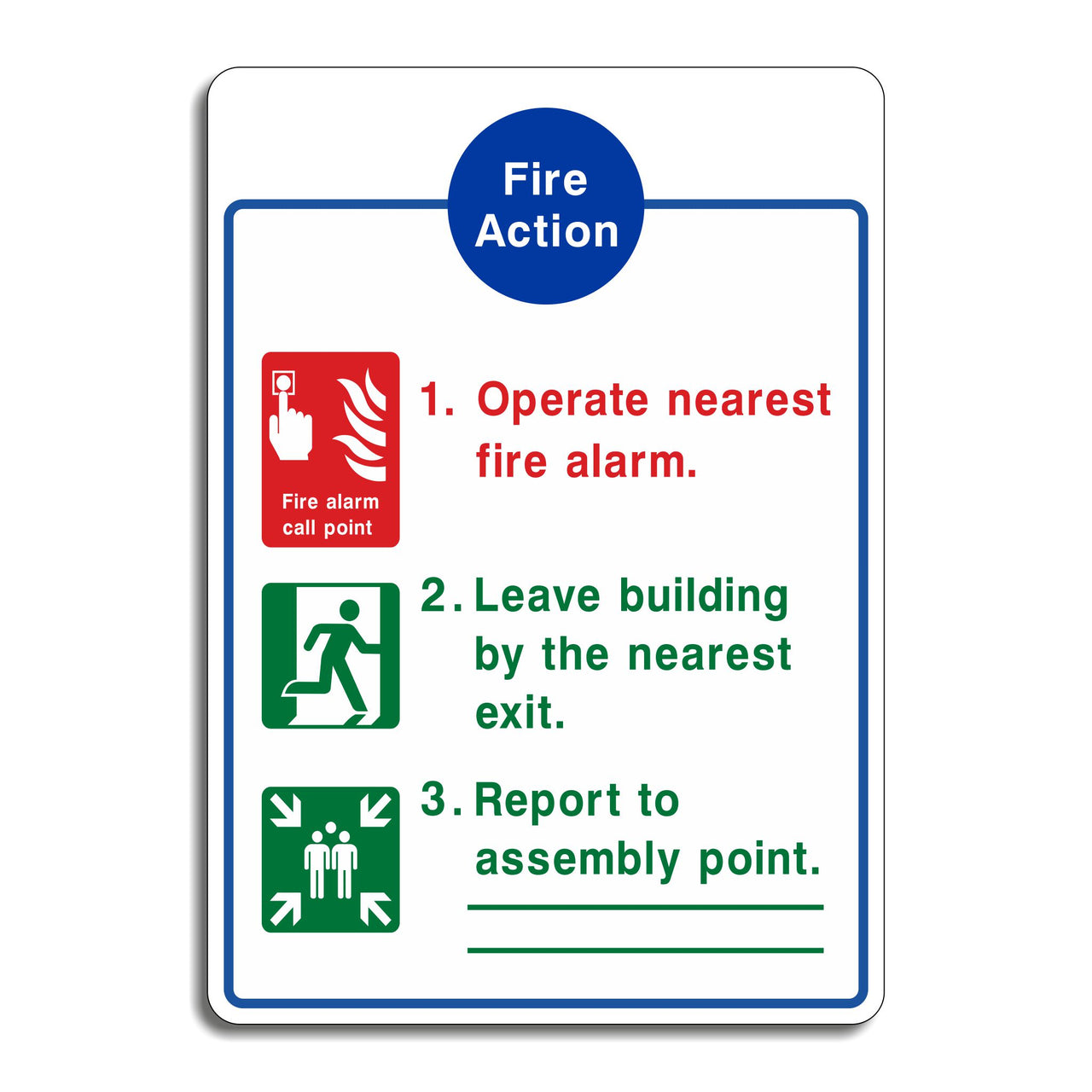 Fire Action Operate Nearest Fire Alarm Multimessage Sign