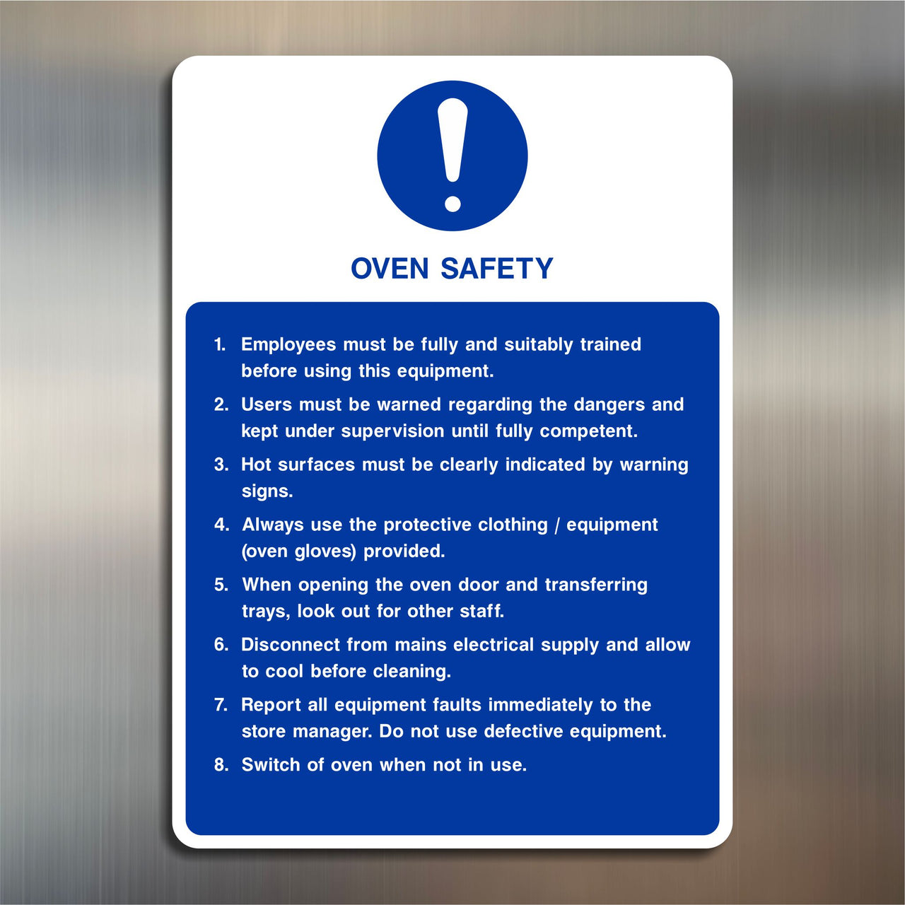 Oven Safety Guidance Sign