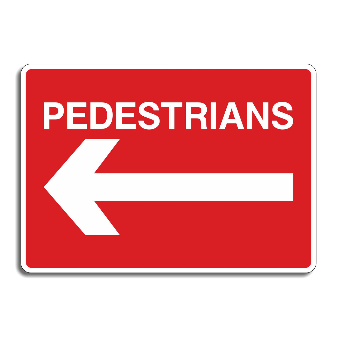 Pedestrians Sign With a Left Pointing Arrow