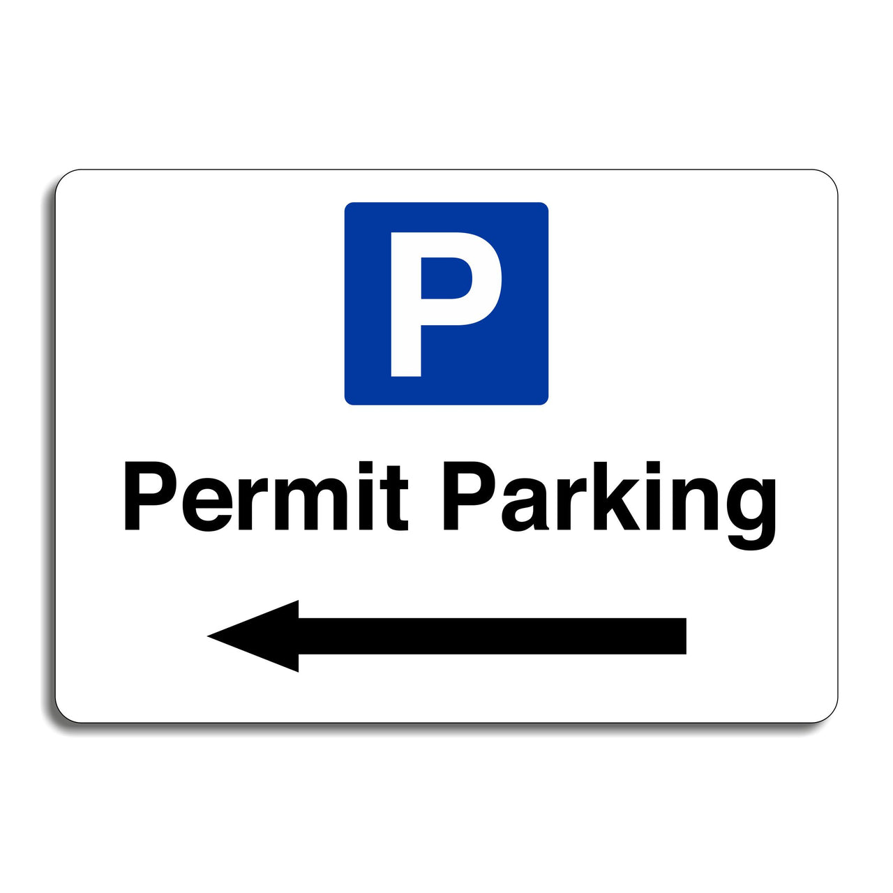Permit Parking Sign with a Left Pointing Directional Arrow