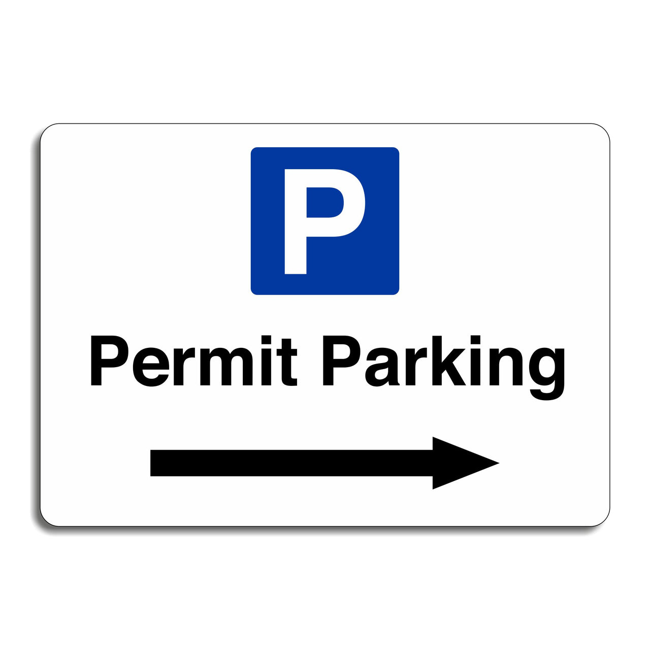 Permit Parking Sign with a Right Pointing Directional Arrow