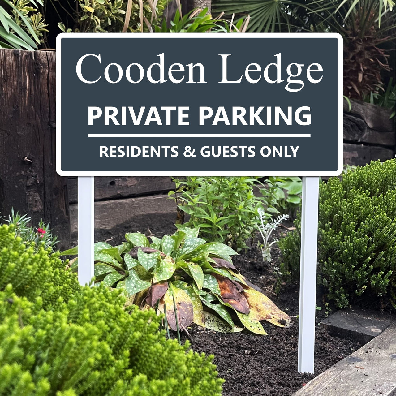 Private Parking Sign on Low Level Aluminium Stake/s