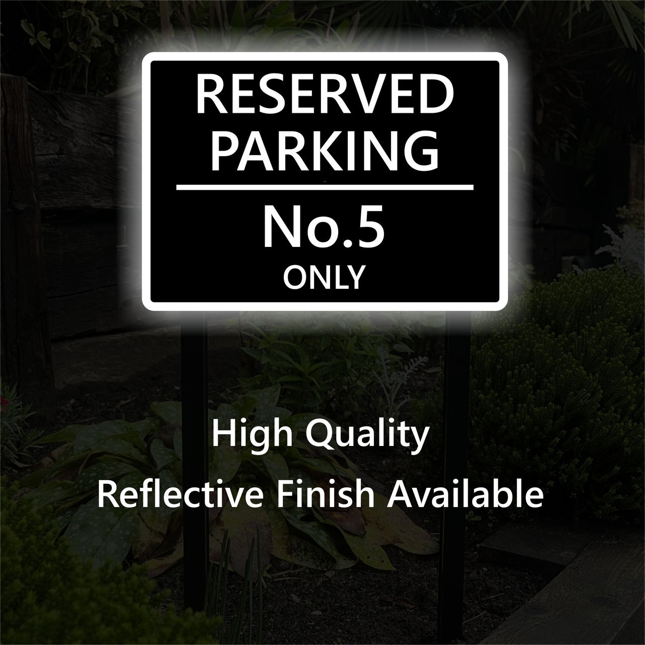 Reserved Parking Sign Personalised Sign on Low Level Aluminium Stake/s