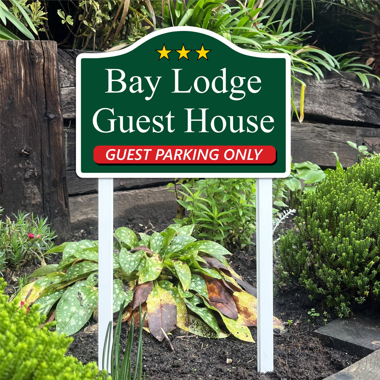 Personalised Reflective Sign on Low Level Aluminium Stake/s