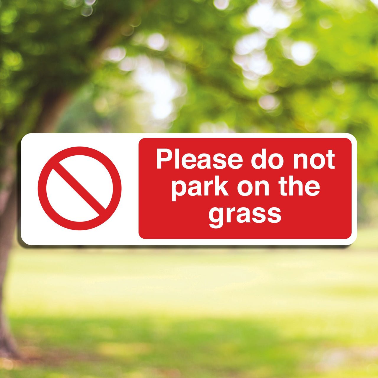 Please Do Not Park On The Grass Sign