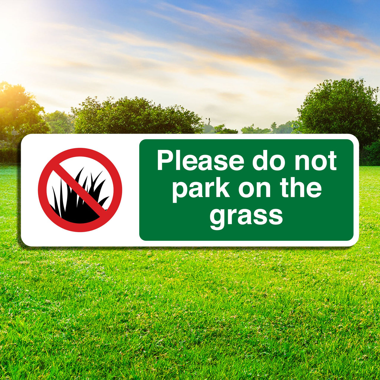 Please Do Not Park On The Grass Sign
