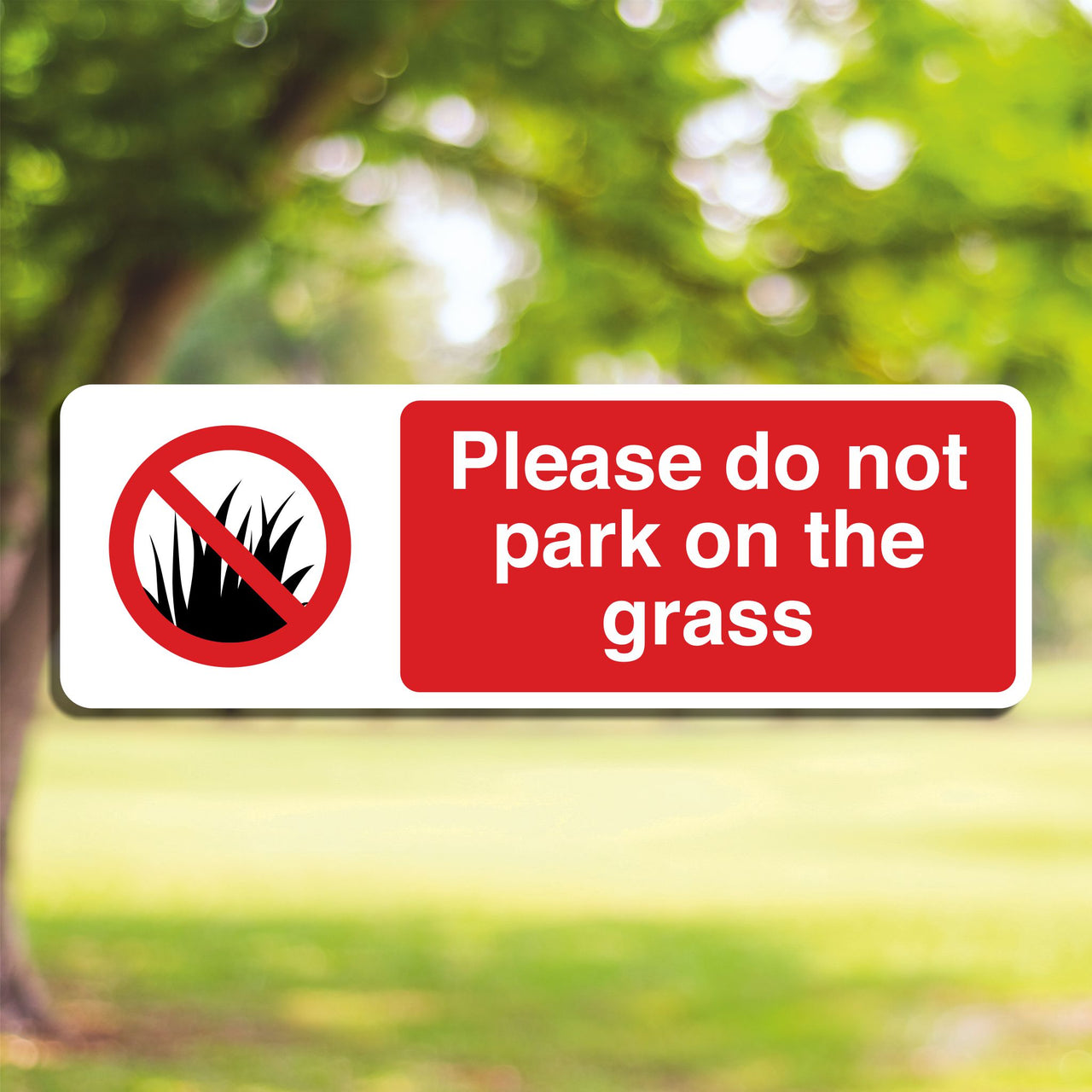 Please Do Not Park On The Grass Sign