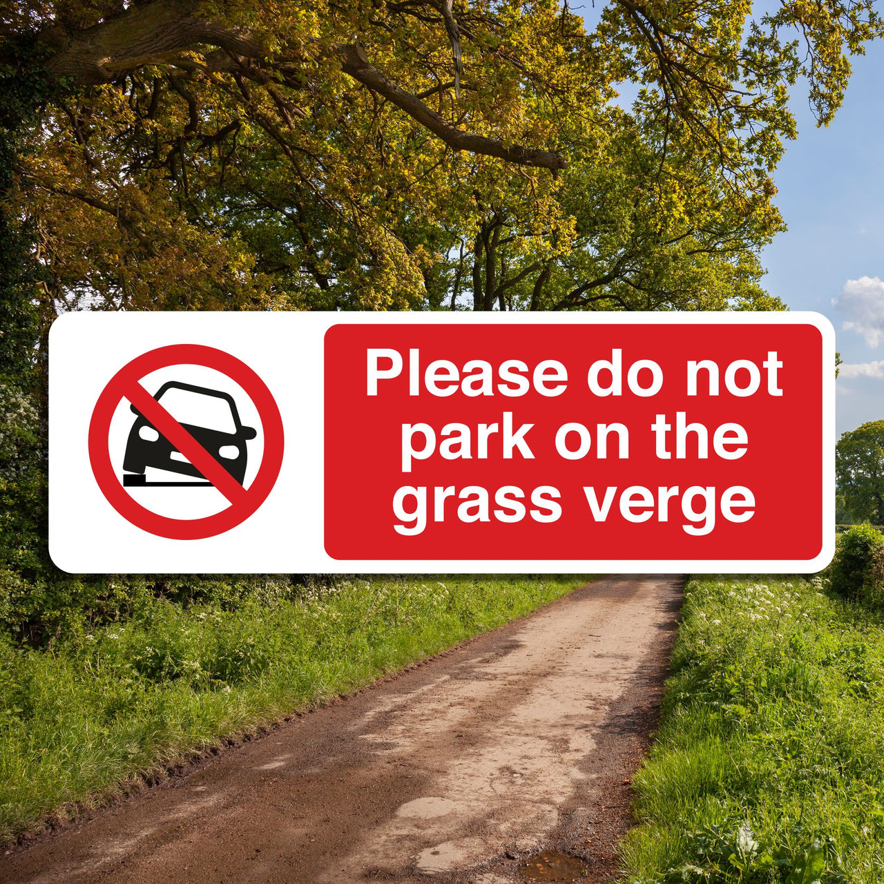 Please Do Not Park On The Grass Verge Sign
