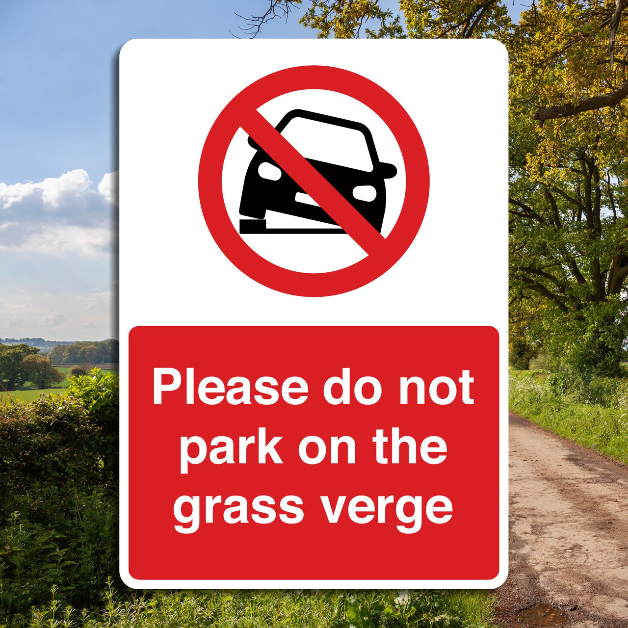 Please Do Not Park On The Grass Verge Sign