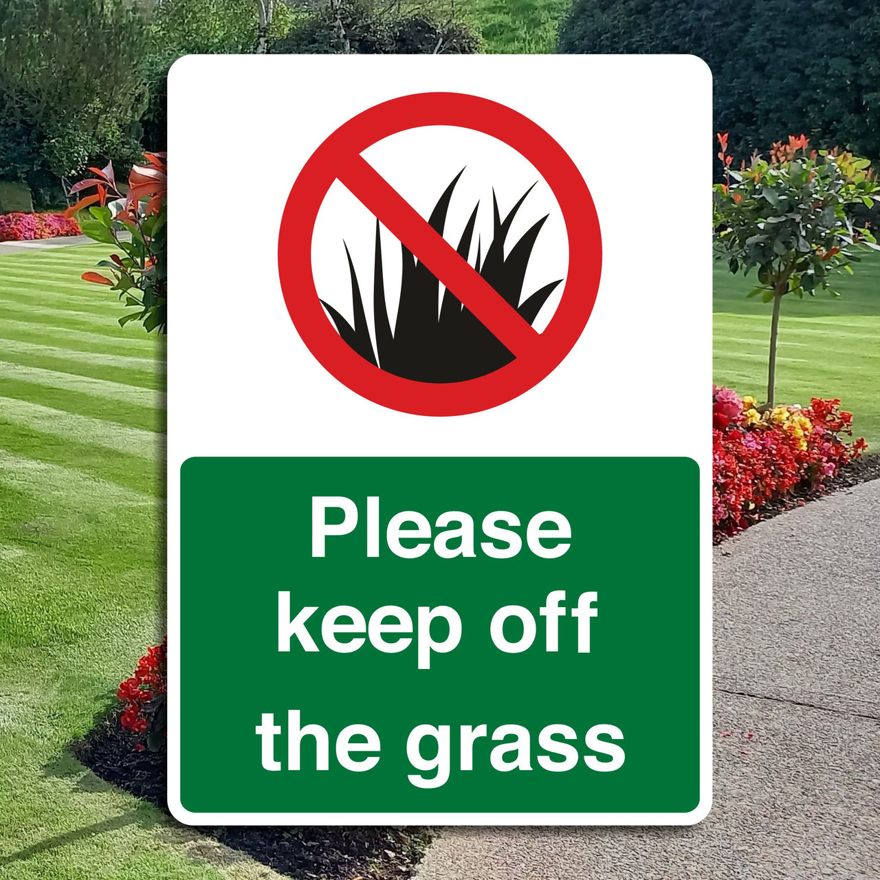 Please Keep Off The Grass Sign