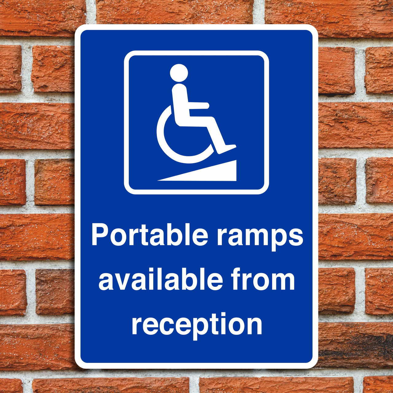 Portable Ramps Available From Reception Sign