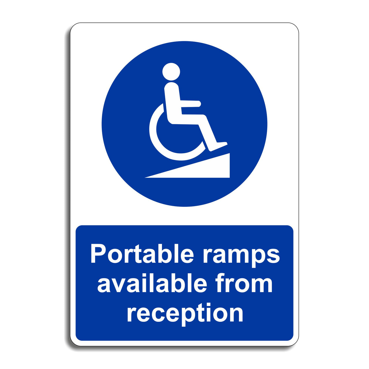 Portable Ramps Available From Reception Sign