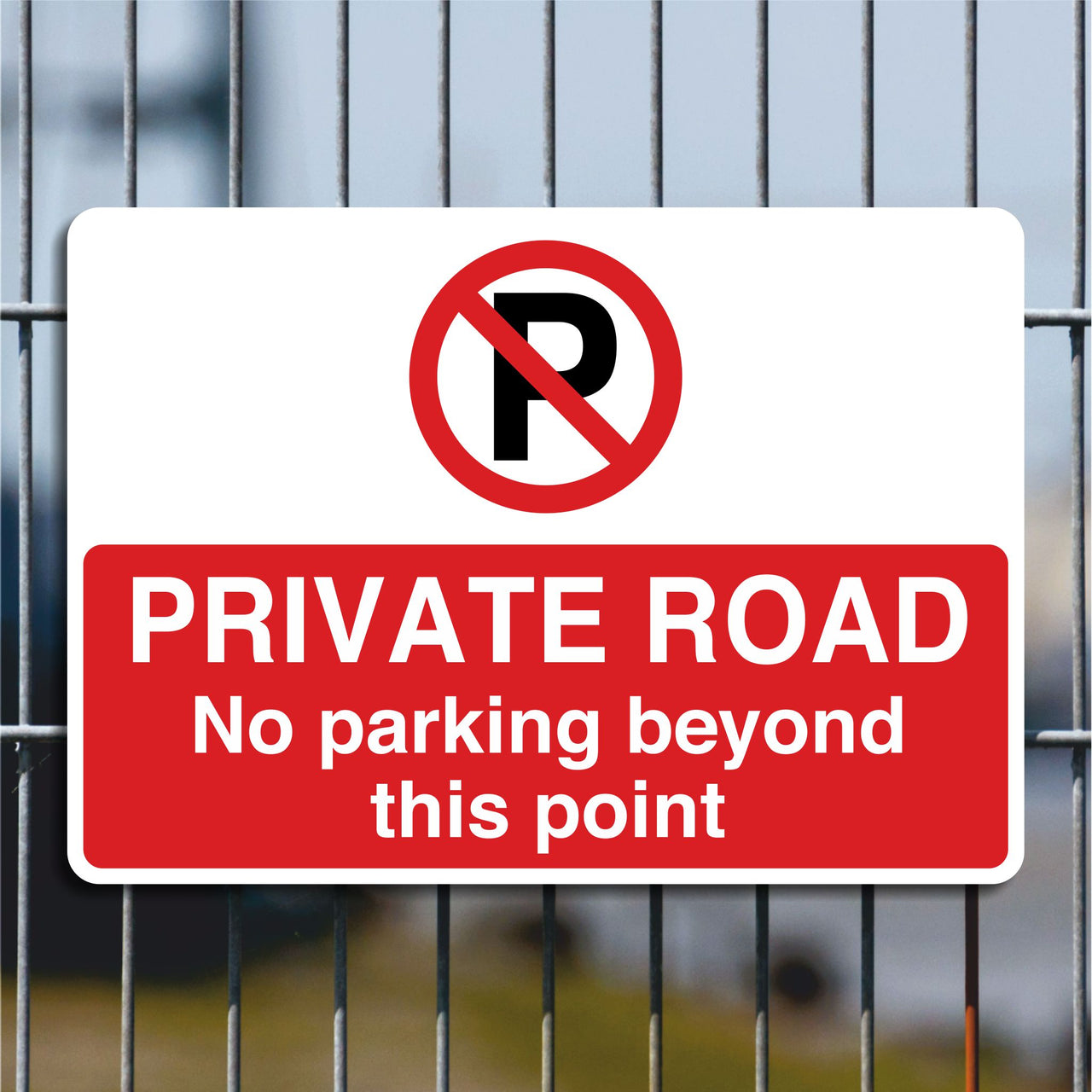 Private Road No Parking Beyond This Point Sign