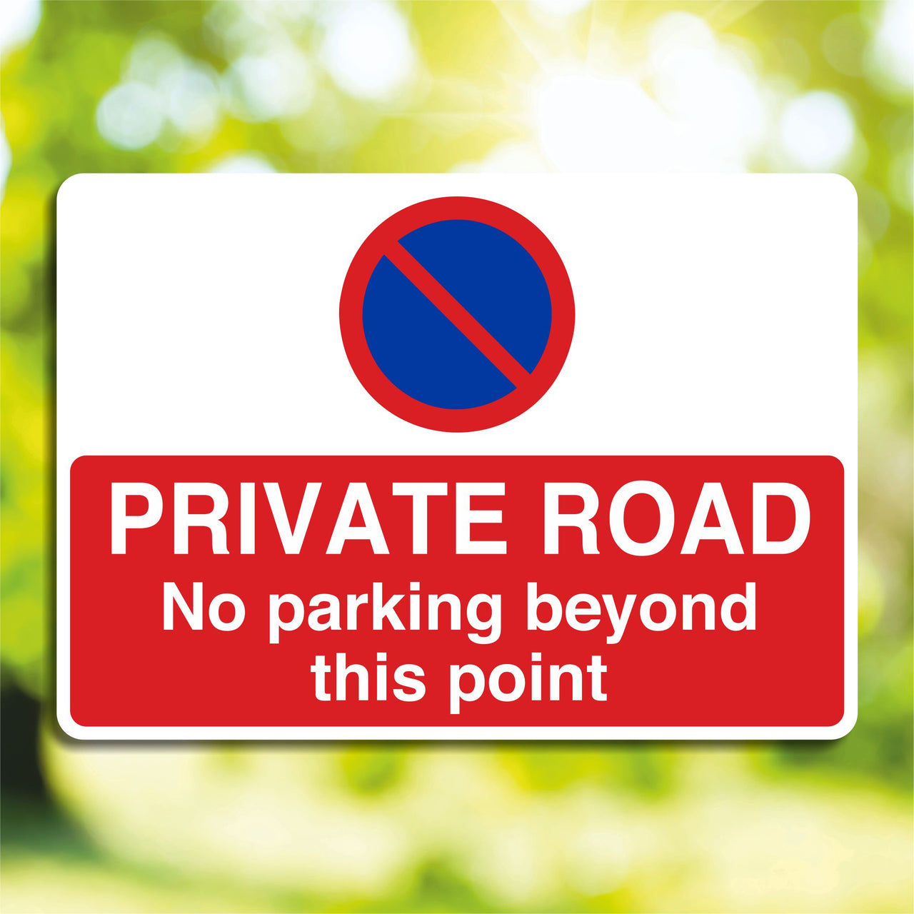 Private Road No Parking Beyond This Point Sign