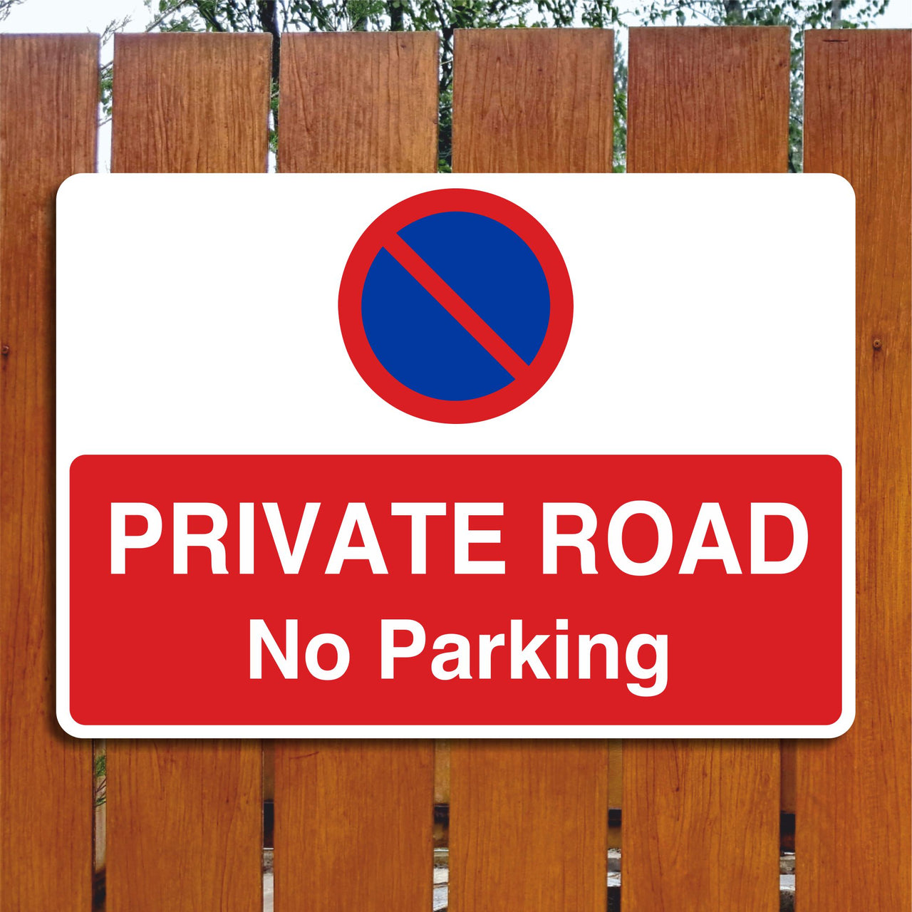 Private Road No Parking Sign