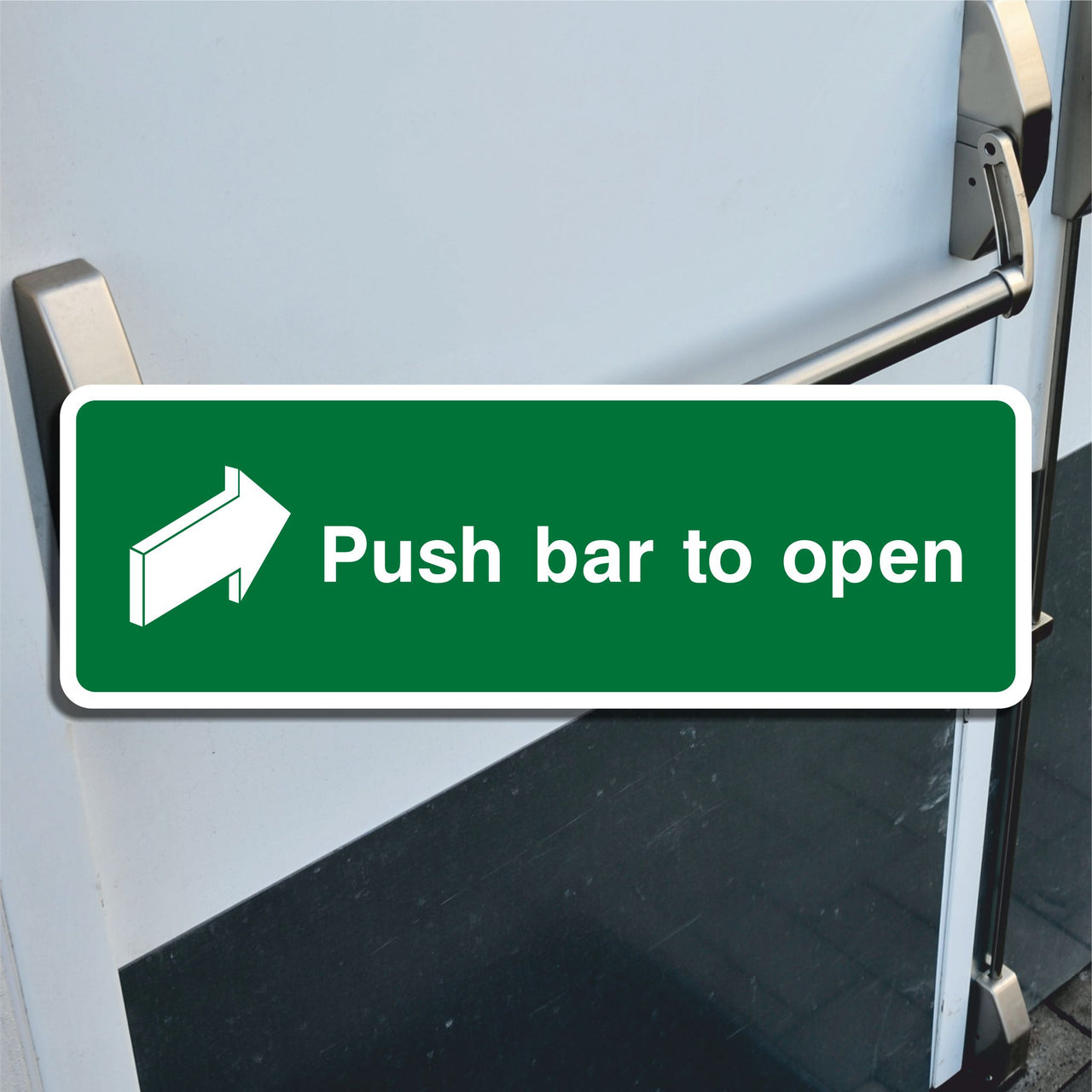 Emergency Exit Push Bar to Open Sign