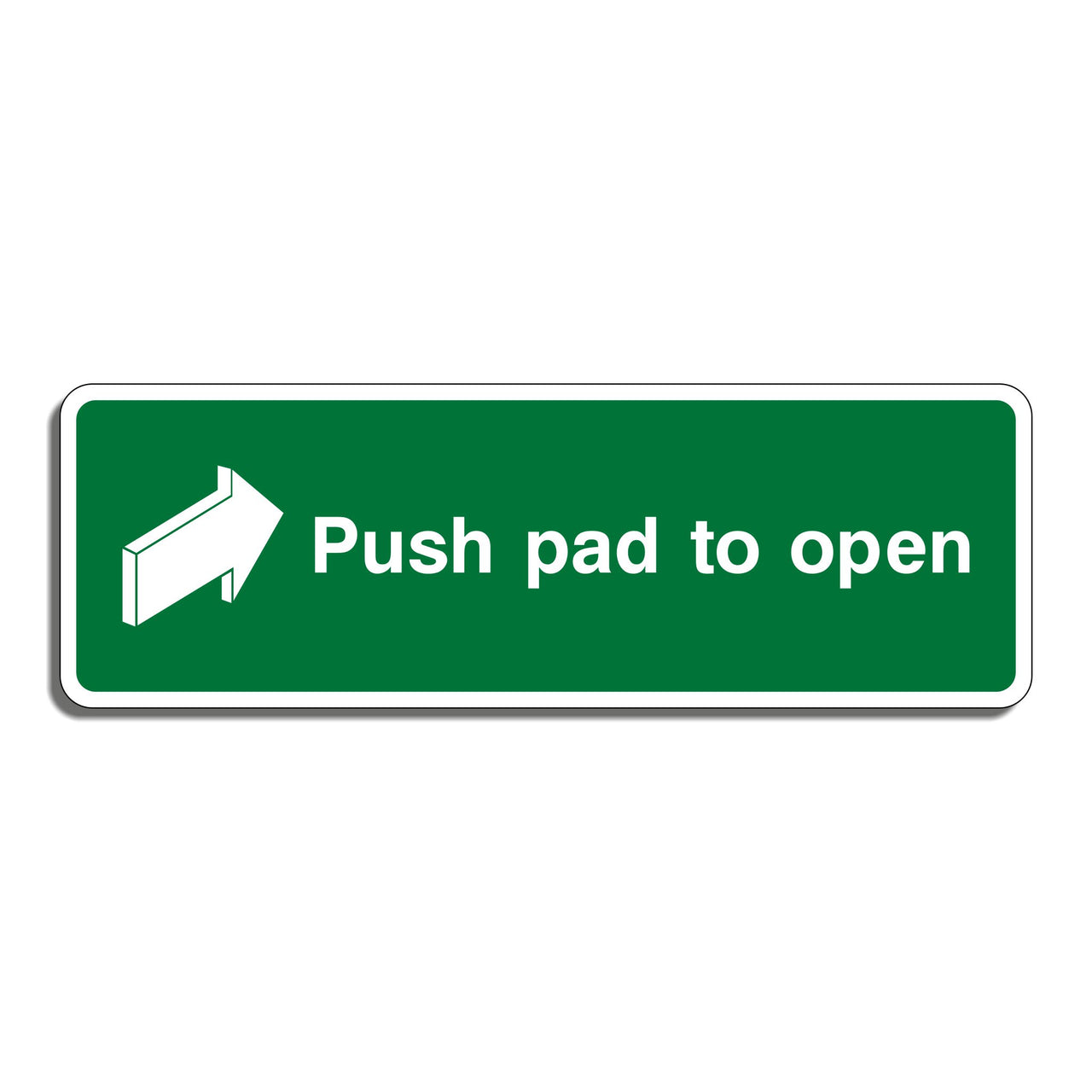 Emergency Push Pad to Open Sign