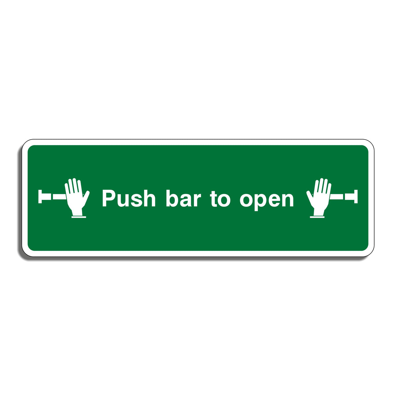 Emergency Push Bar to Open Sign