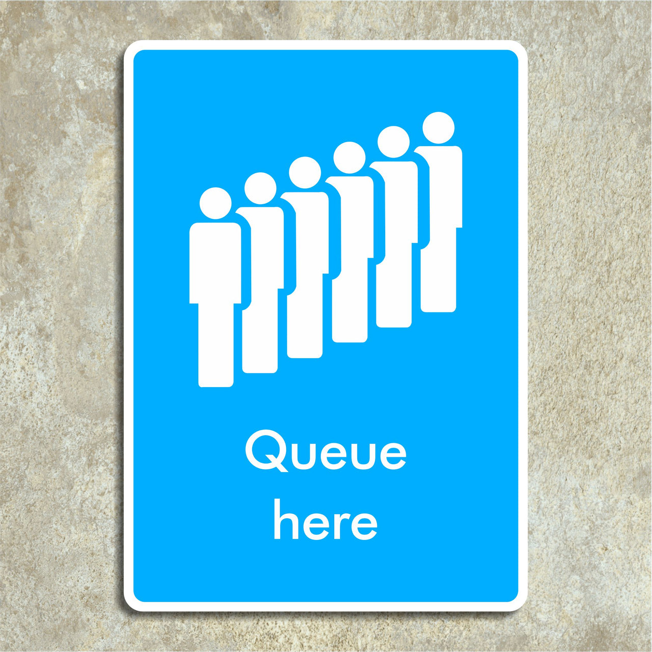 Queue Here Sign
