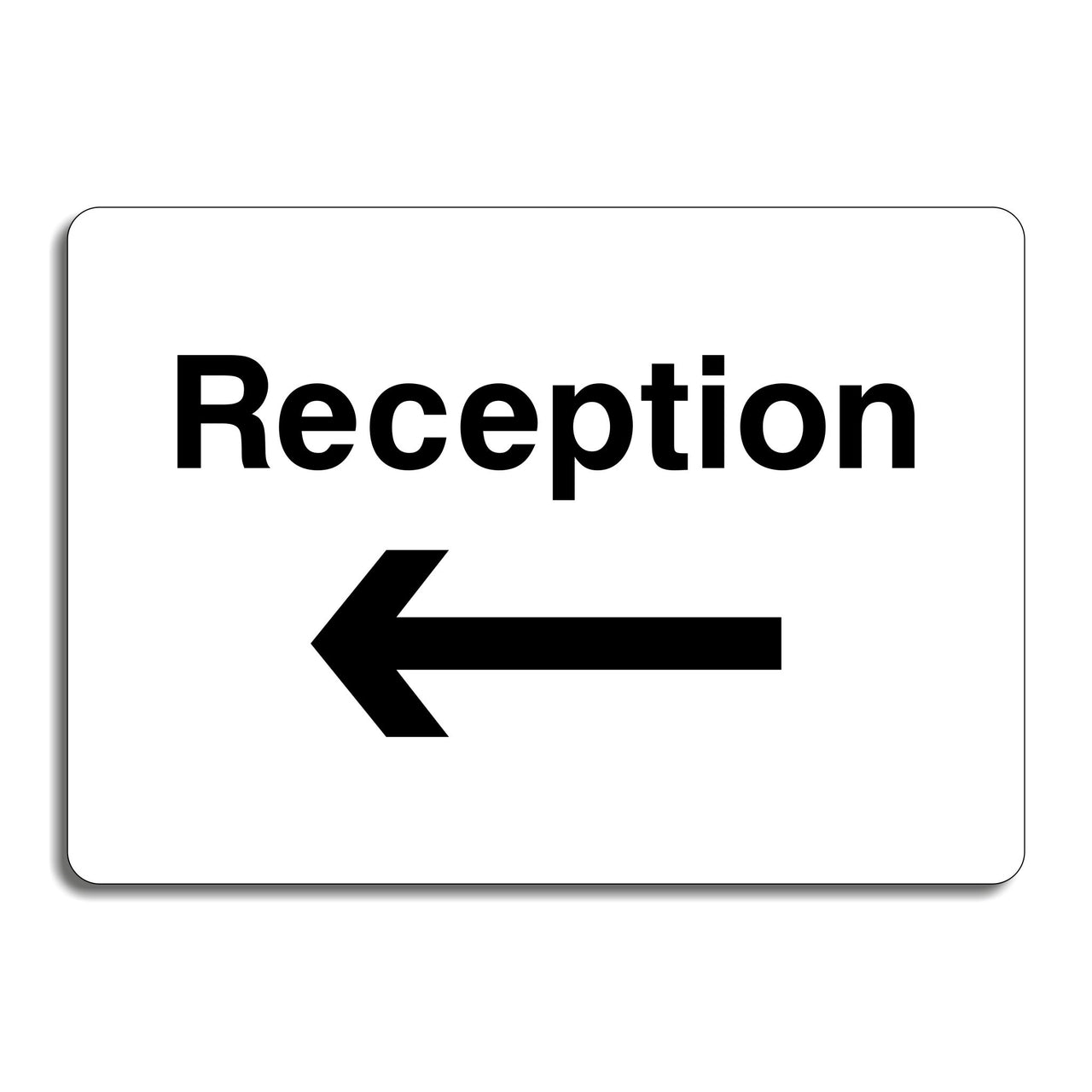 Reception Signs with a Left Pointing Arrow