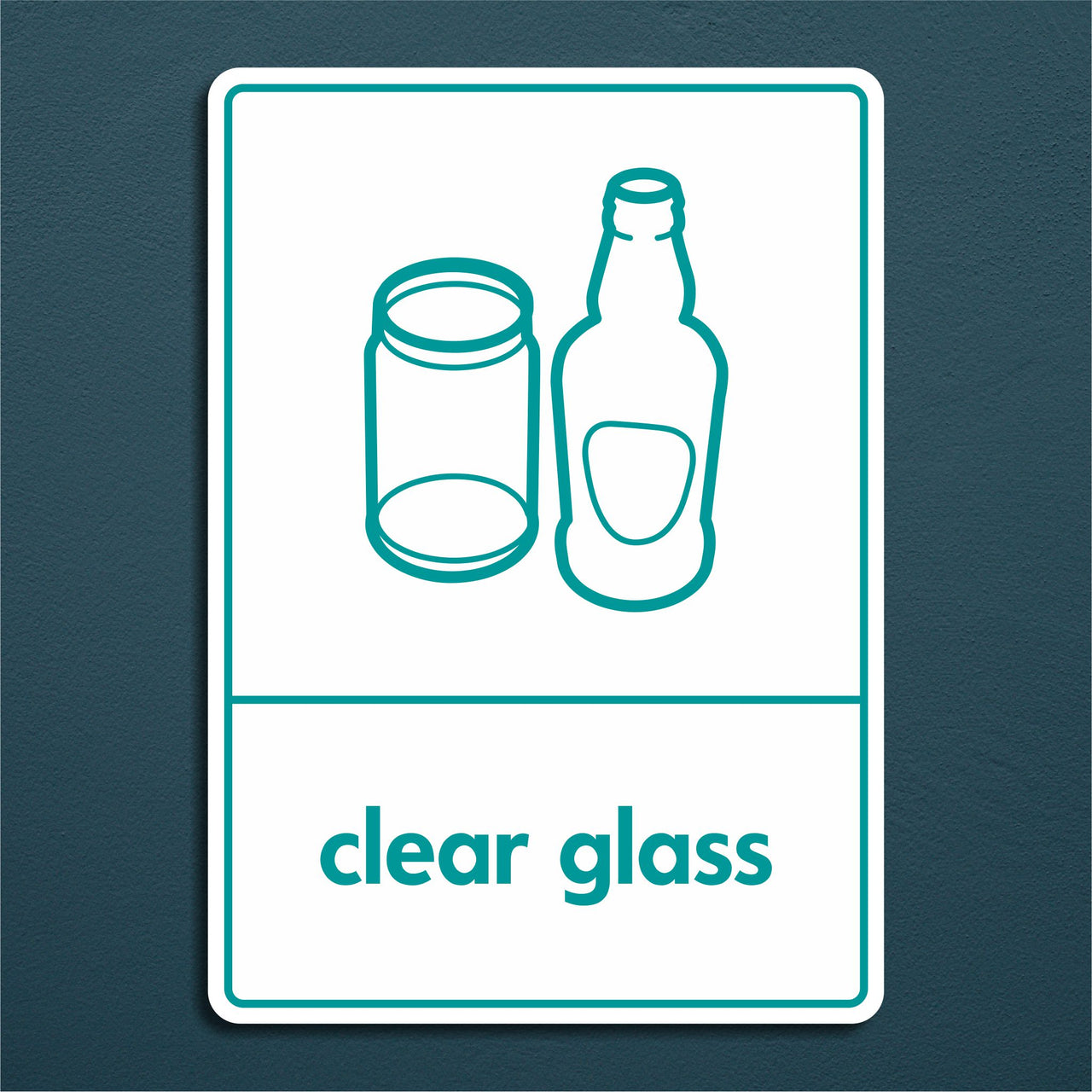 Clear Bottles & Jars Recycling Sign