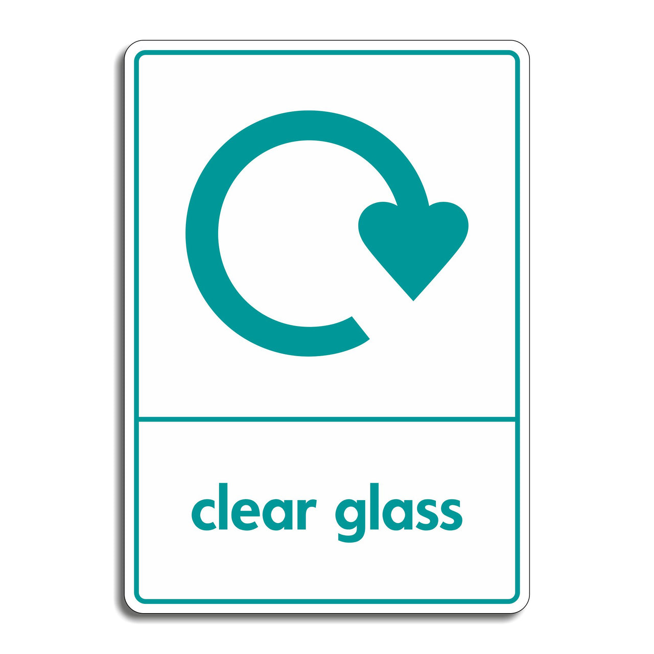 Clear Glass Recycling Sign