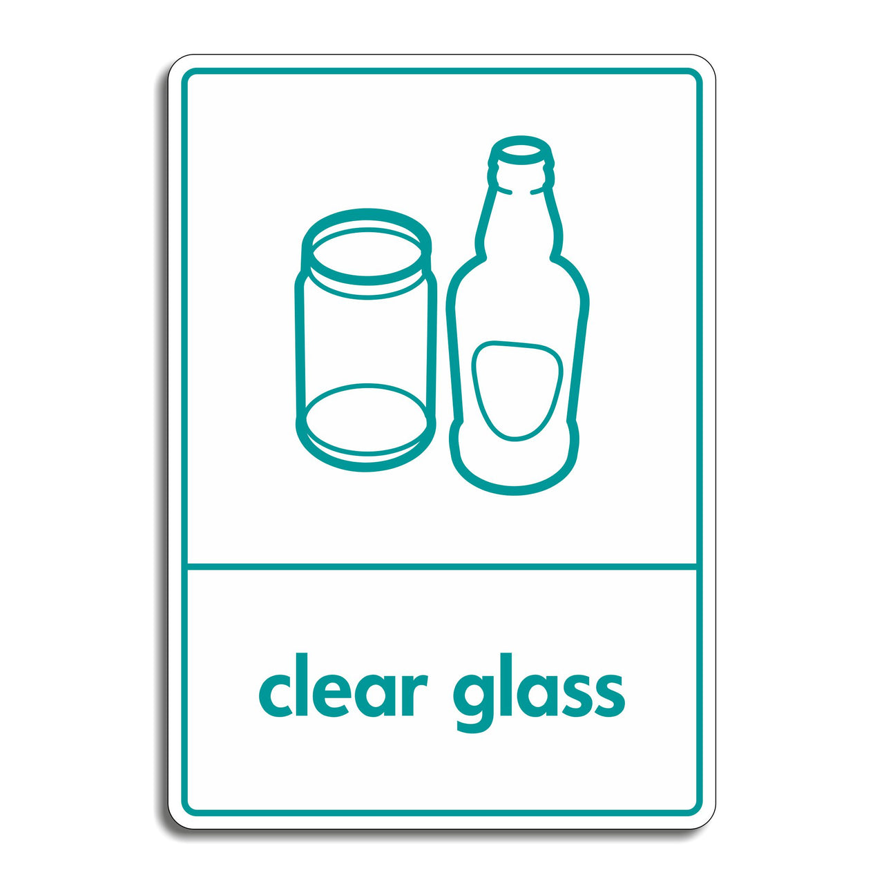 Clear Bottles & Jars Recycling Sign