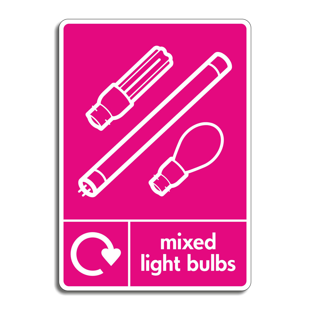 Mixed Light Bulbs Recycling Sign