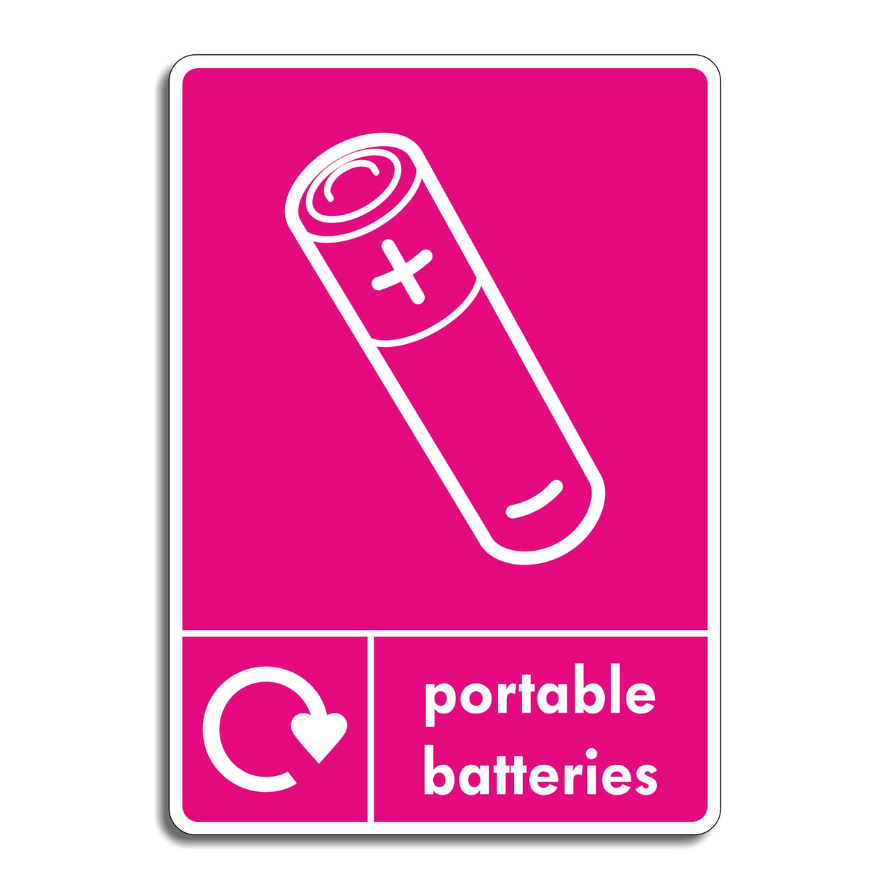 Portable Batteries Recycling Sign
