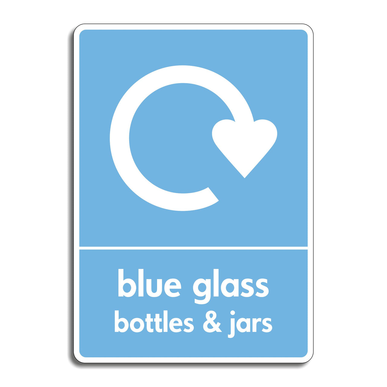 Blue Glass Bottles & Jars Recycling Sign