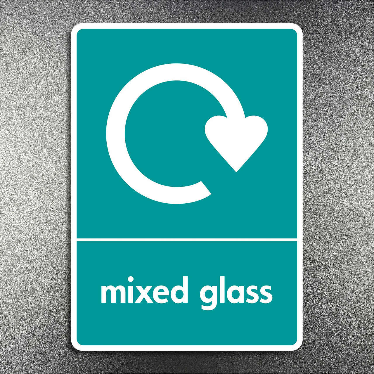 Mixed Glass Recycling Sign