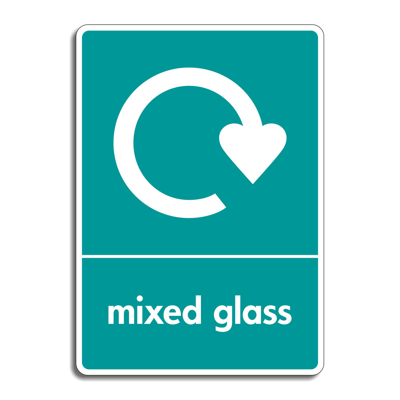 Mixed Glass Recycling Sign