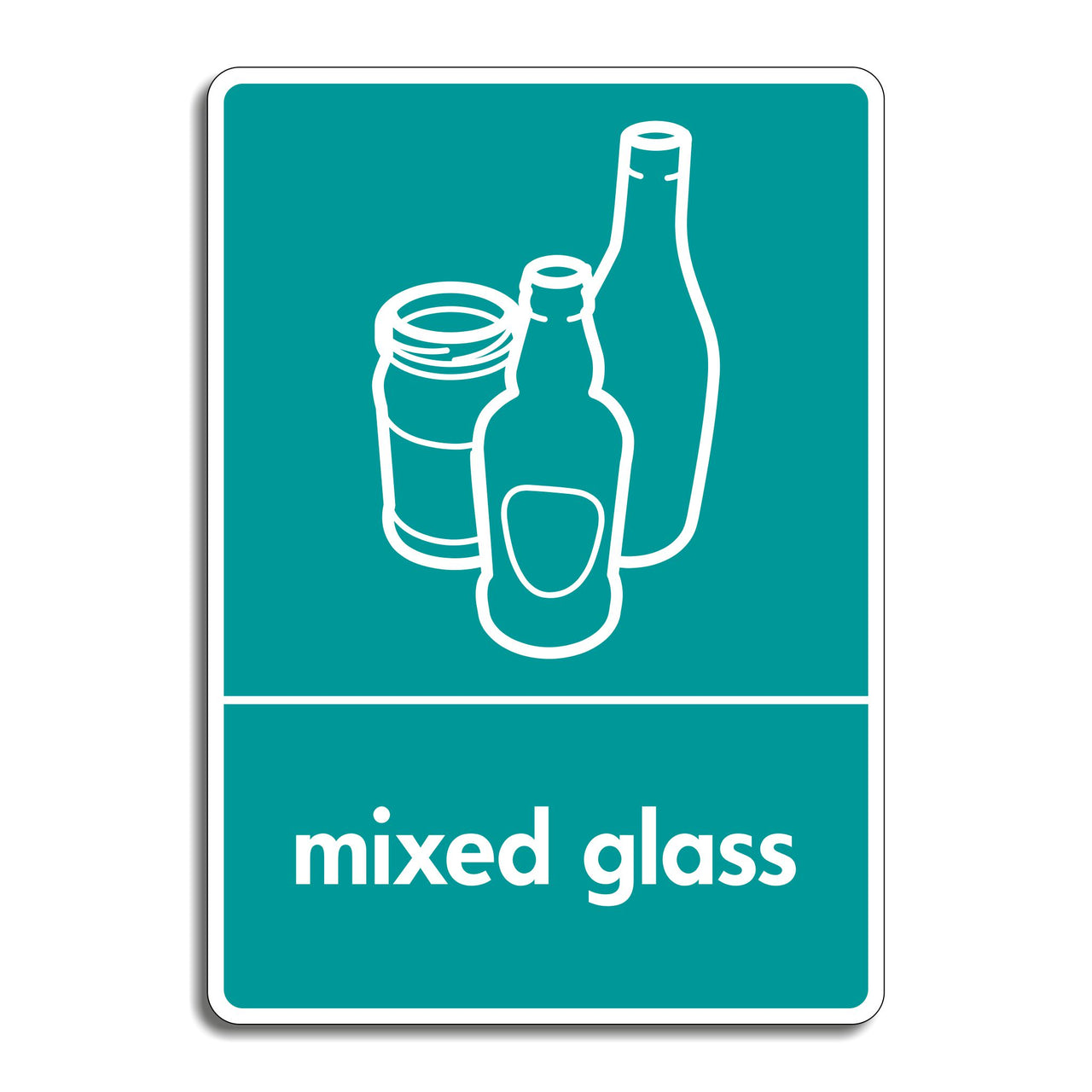Mixed Glass Recycling Sign