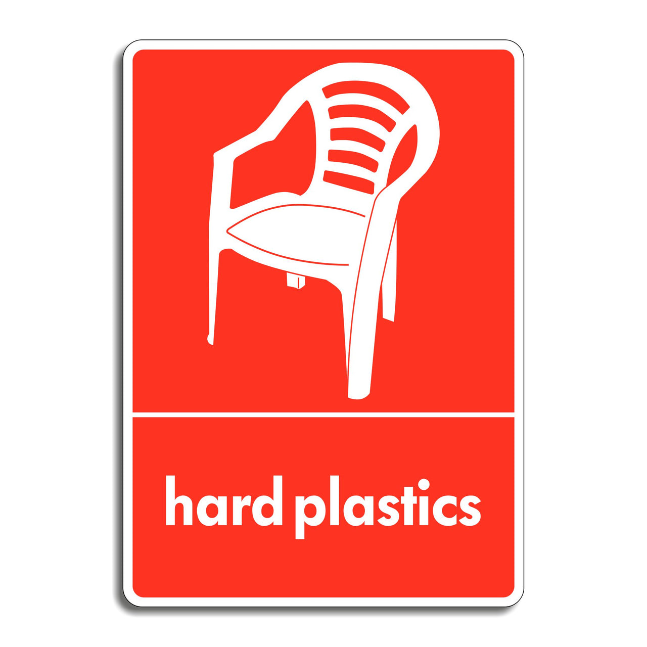Hard Plastics Recycling Sign