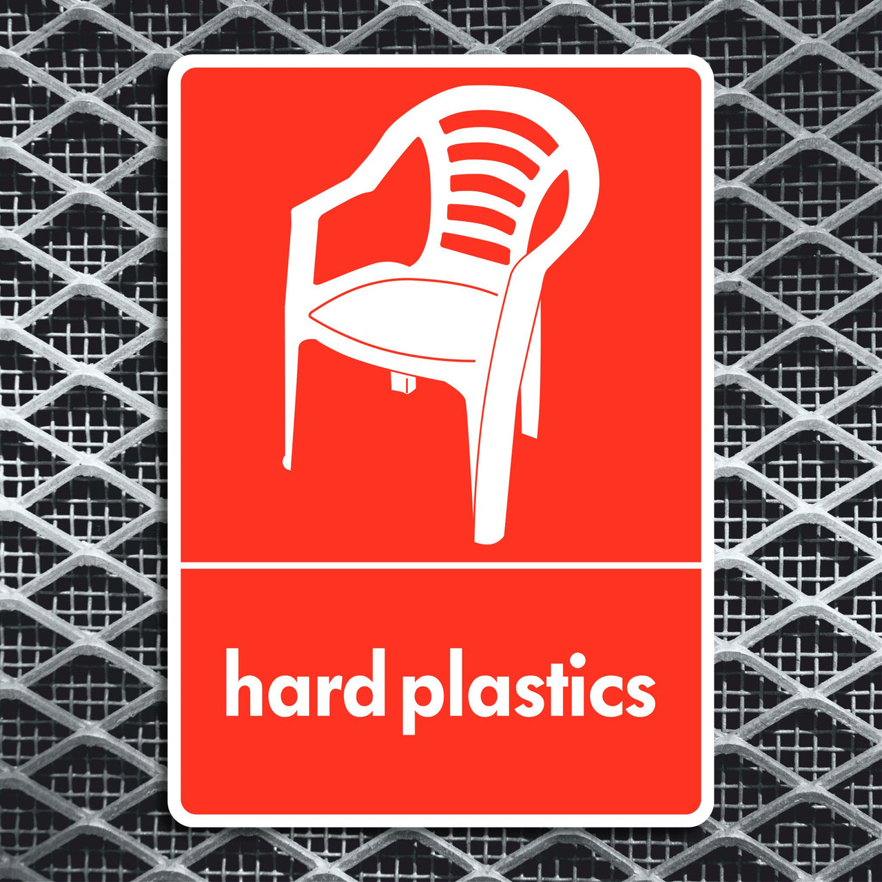 Hard Plastics Recycling Sign