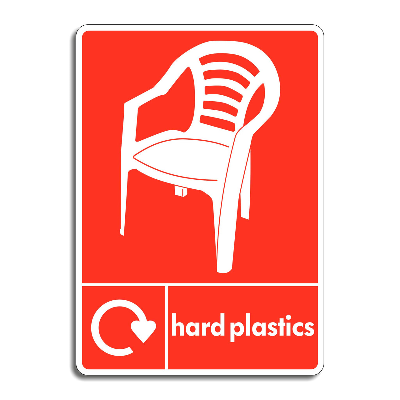 Hard Plastics Recycling Sign