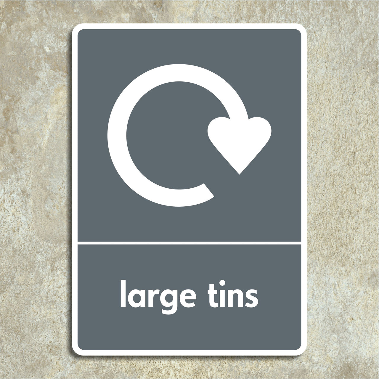 Large Metal Tins Recycling Sign