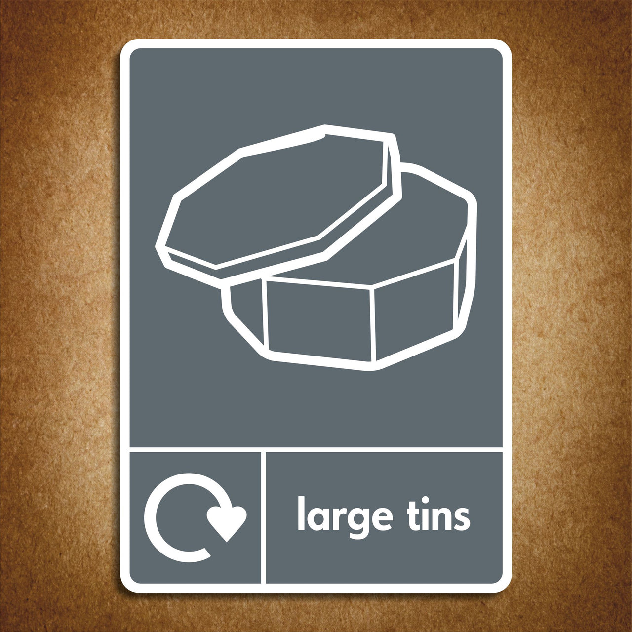 Large Tins Recycling Sign