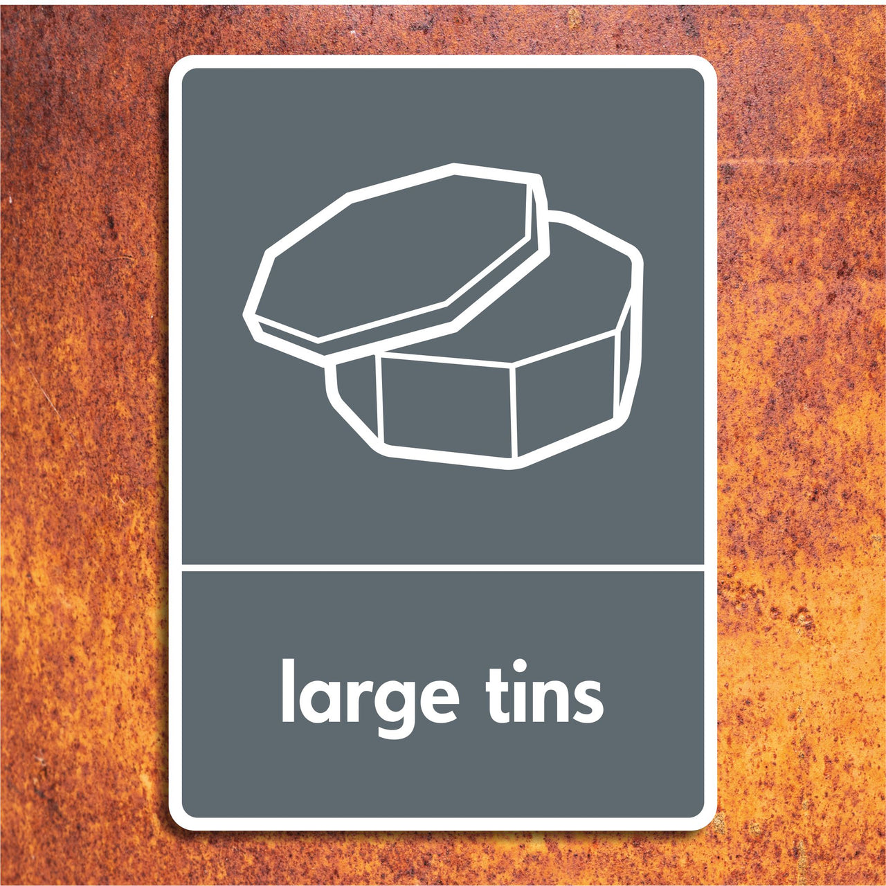 Large Tins Recycling Sign